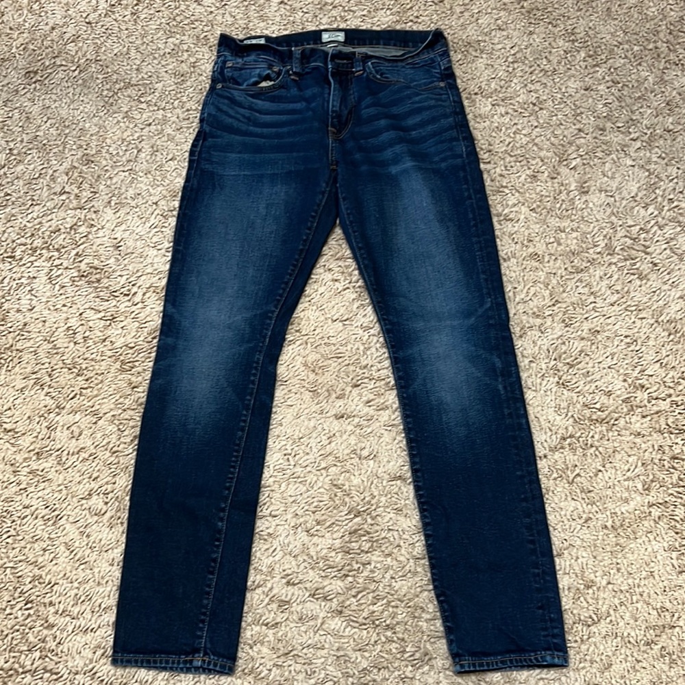 NWOT J Crew 250 Men's Skinny Fit Stretch Dark Wash Jeans 31 W 32 L
